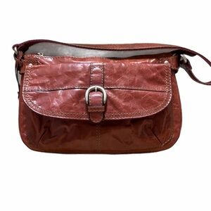 Fossil leather canvas shoulder bag